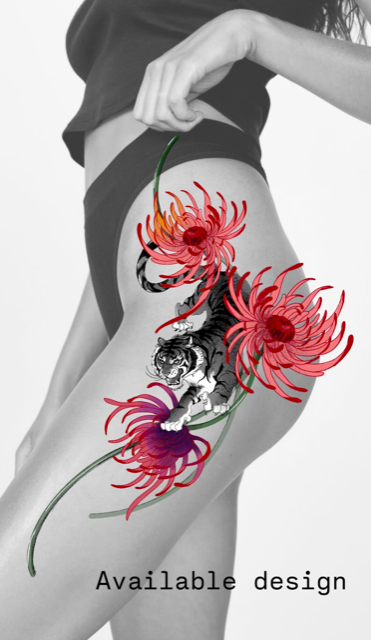 Tiger + flower 01